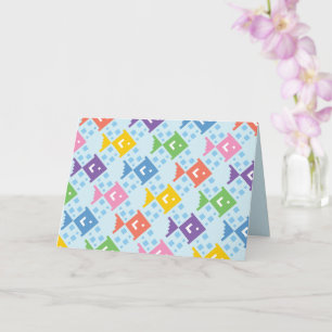 Carte de voeux pliée du Motif de poisson océanique