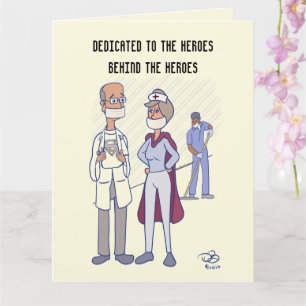 Carte de voeux pliée en héros