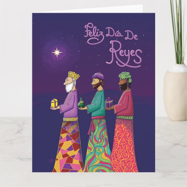 Carte de vœux pliée Feliz Día de Reyes (Devant)