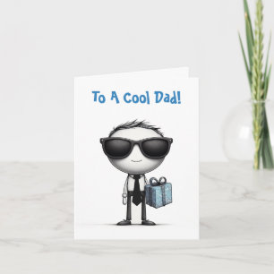 Carte de vœux pliée-Fête des Pères-Papa Cool