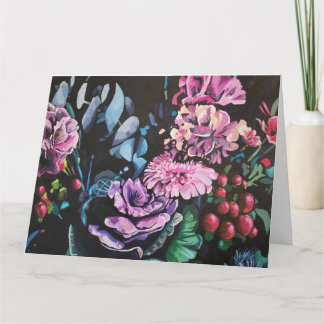 Carte de vœux pliée florale de campagne