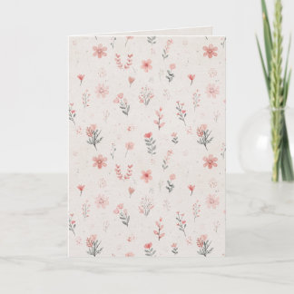 Carte de vœux pliée florale douce