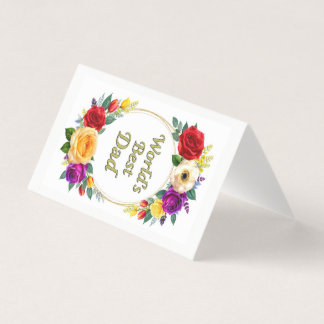Carte de vœux pliée florale Meilleur Papa du Monde