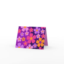 Carte de vœux pliée florale vibrante Burst Blossom
