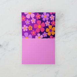 Carte de vœux pliée florale vibrante en fleurs épa