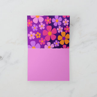 Carte de vœux pliée florale vibrante en fleurs épa