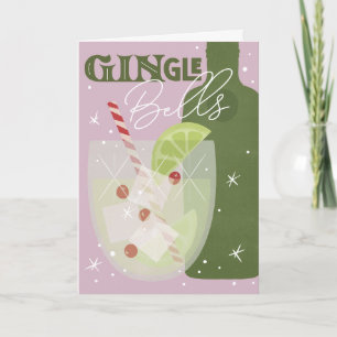 Carte de voeux pliée GINgle Bells Holiday Spirits