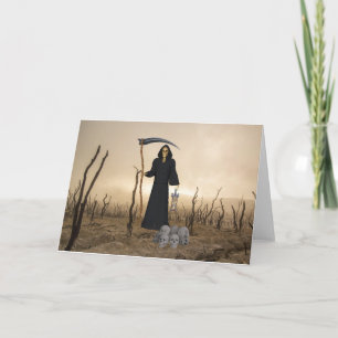 Carte de voeux pliée Grim Reaper