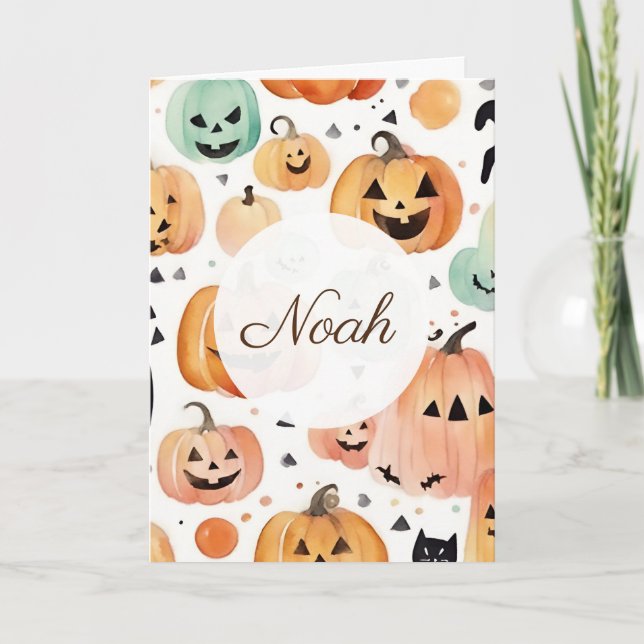 Carte de voeux pliée Halloween Minuscule Fangs (Devant)