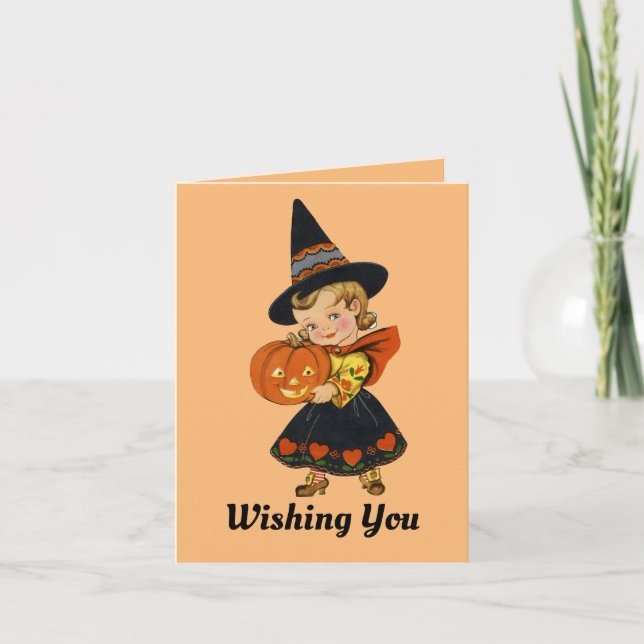 Carte de voeux pliée Halloween Witch (Devant)