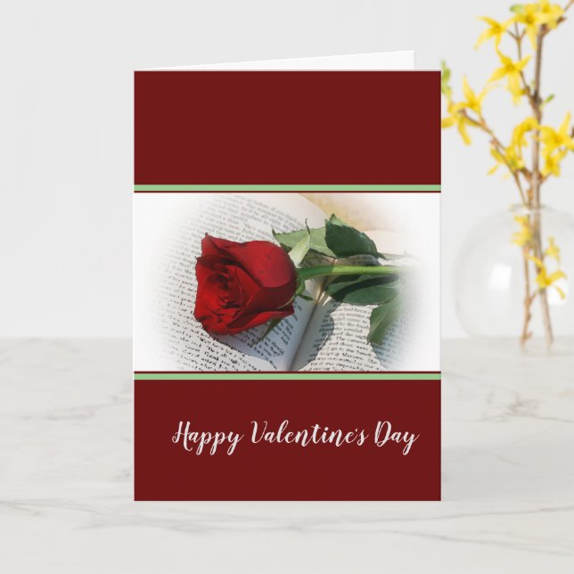 Carte de voeux pliée Heureuse Sainte-Valentin (Fleur jaune)