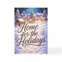 Carte de vœux pliée "Home for the Holidays"