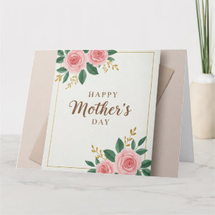 Carte de vœux pliée joyeuse fête des mères