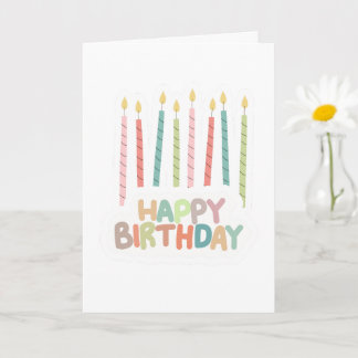 Carte de vœux pliée Joyeux Anniversaire avec bougi