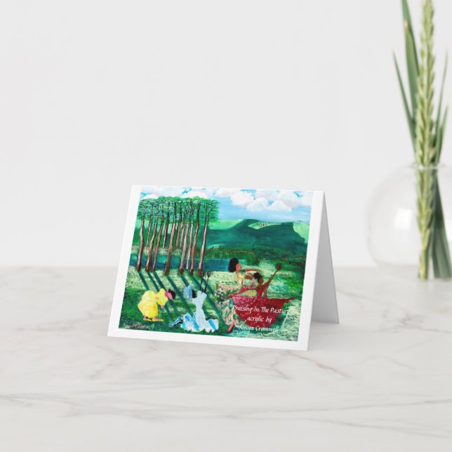 Carte de voeux pliée "La collecte dans le pâturage (Devant)