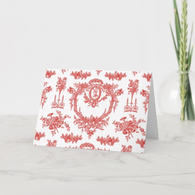 Carte de voeux pliée Marie rouge Toile (Devant)