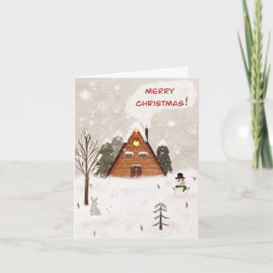 Carte de vœux pliée "Noël Cosy"