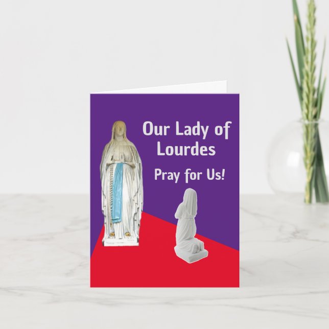 Carte de voeux pliée Notre-Dame de Lourdes (Devant)