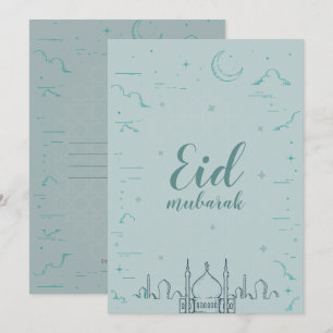Carte de voeux pliée par Mubarak d'Eid