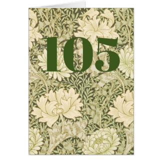 Carte de vœux pliée pour 105e anniversaire Floral