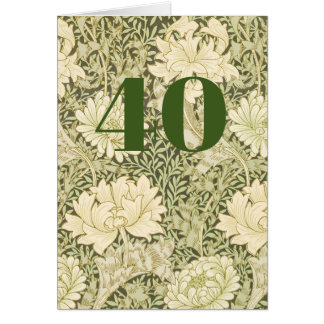 Carte de vœux pliée pour 40e anniversaire florale