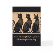 Carte de vœux pliée pour amateur de chats noirs