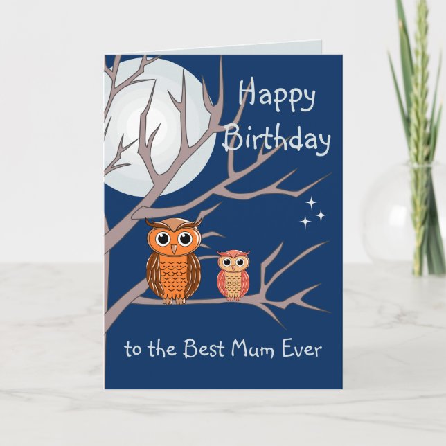 Carte de vœux pliée pour anniversaire avec des hib (Devant)