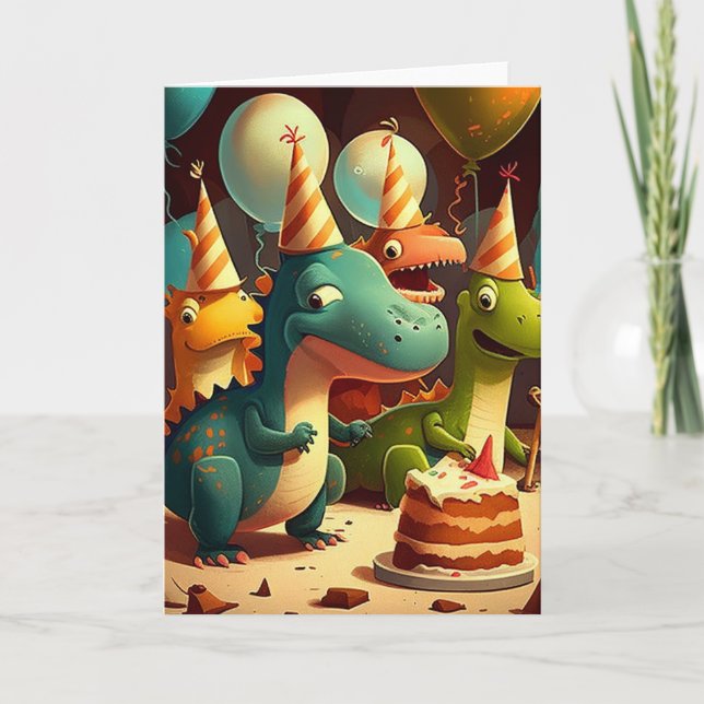 Carte de voeux pliée pour la fête d'anniversaire d (Devant)
