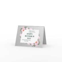 Carte de vœux pliée pour la fête des mères