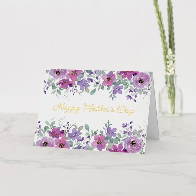 Carte de voeux pliée pour la fête des mères (Fleur)