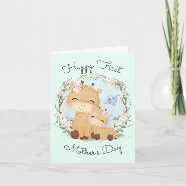 Carte de voeux pliée pour la fête des mères (Devant)