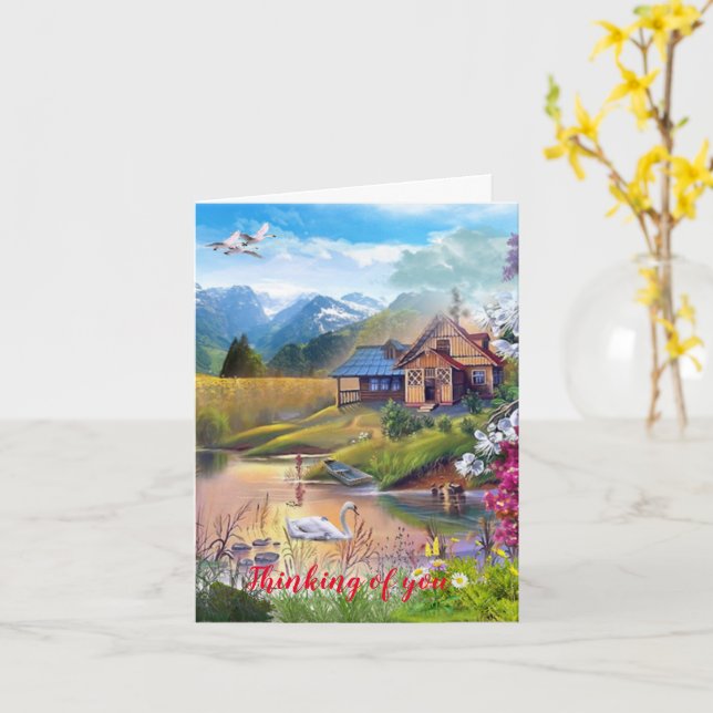 Carte de voeux pliée pour la fête des mères (Fleur jaune)