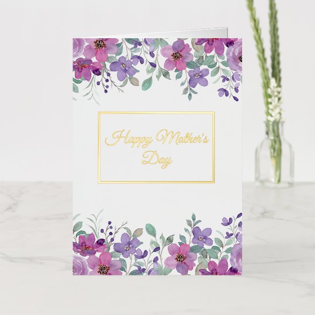 Carte de voeux pliée pour la fête des mères (Fleur)