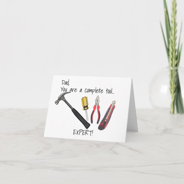 Carte de vœux pliée pour la fête des pères avec ou (Devant)