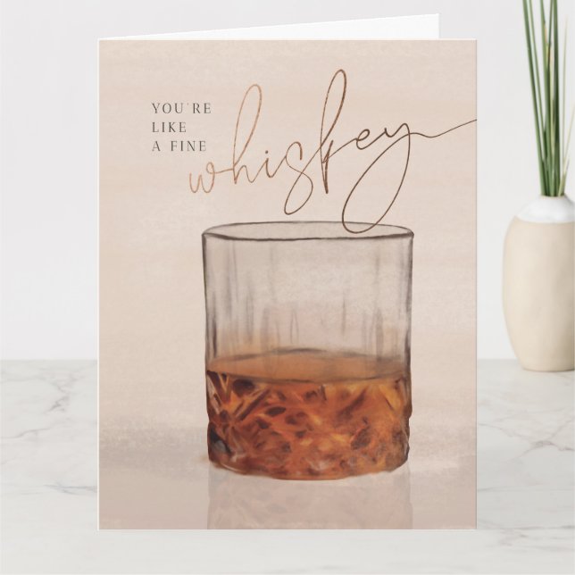 Carte de voeux pliée pour l'anniversaire de whisky (Devant)