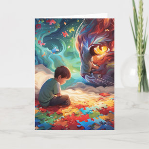 Carte de voeux pliée pour l'autisme