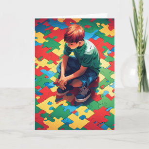 Carte de voeux pliée pour l'autisme