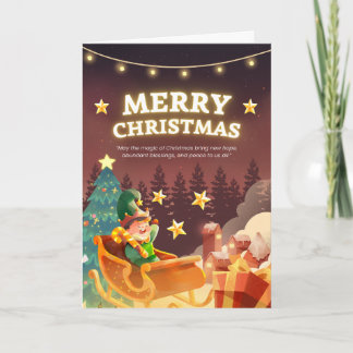 Carte de vœux pliée pour Noël pour enfants