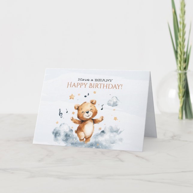 Carte de vœux pliée pour un joyeux anniversaire Be (Devant)