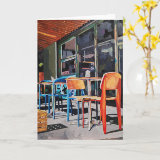 Carte de vœux pliée quotidienne de chaise orange