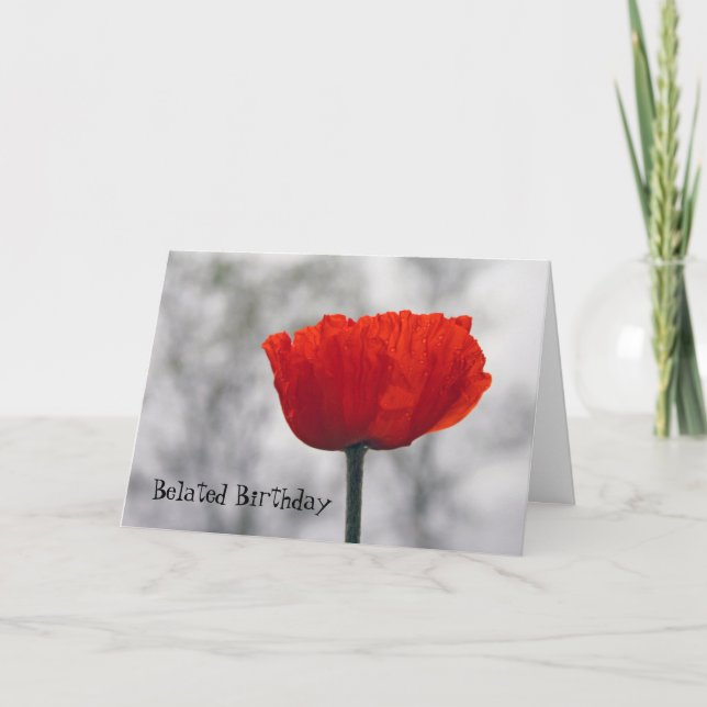 Carte de voeux pliée Red Poppy Anniversaire (Devant)