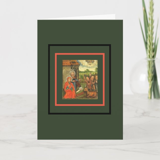 Carte de vœux pliée RENAISSANCE ALLEMANDE  NATIVIT (Devant)