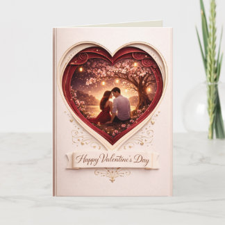 Carte de vœux pliée romantique pour la Saint-Valen