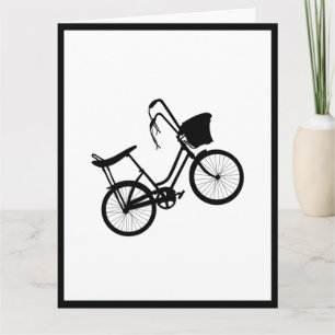 Carte de voeux pliée Roue (Noire) des années 80