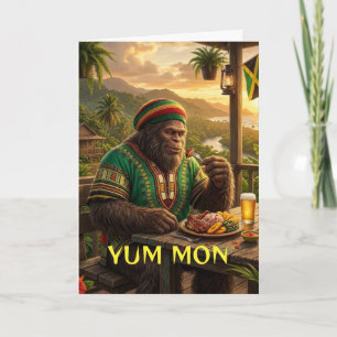 carte de vœux pliée Sasquatch jamaïcain Yum mon