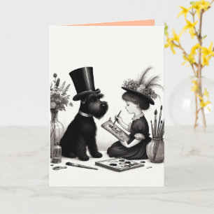 Carte de vœux pliée Schnauzer