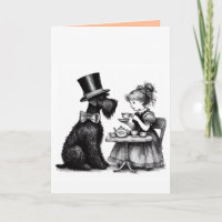 Carte de vœux pliée Schnauzer
