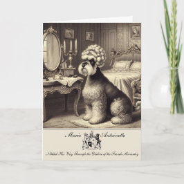 Carte de voeux pliée Schnauzer Marie Antoinette