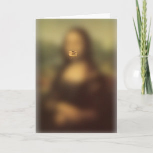 Carte de voeux pliée Souvenir de Mona Lisa