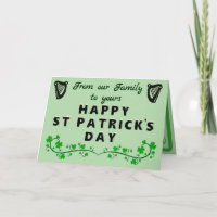 Carte de vœux pliée St Patrick